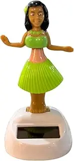 Solar Powered Dancing Hula Dancer Dashboard Bobblehead, Car Interior Decoration, Green Dress