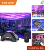3-in-1 Star Projector with Bluetooth Speaker & 8 White Noise Sounds - Black