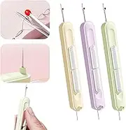 afeamo 2 in 1 Needle Threader Seam Ripper, Hand Sewing Tool for Knitting, Quilting, 2025 New Retractable Threader Plug-in Needle Threader, for Elderly, Compact and Portable 3 Pack