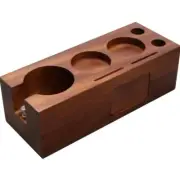 Wood Coffee Tamping Stations 3 Holes Tools Espresso Tamper Mat Stand