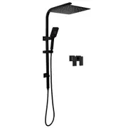 ACA WELS 12'' Shower Head Set with Twin Taps 3-MODE Handheld Wall Rail Diverter Square Black