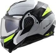 LS2 FF910 Advant II Triple, modular helmet , color: Matt Light Grey/Black/Neon-Yellow , size: XS