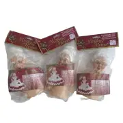 Mistletoe Memories 6” Mrs. Clause Doll Head Parts W/ Crochet Pattern Crafts NOS