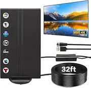 2025 TV Antenna,1200+ Miles Long Range TV Antenna, HD Digital TV Antenna Indoor with Signal Booster, Antenna for Smart TV and All Older TV's-Supports 4K 1080p -32ft Long Cables