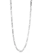 Yield of Men 18K Over Silver 5mm Figaro Chain Necklace