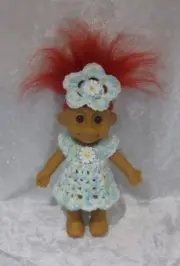 Made to fit your 7" TRACEY TROLL, Clothes #20 Crochet Dress & Flower Headband
