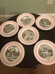 NEW GIEN Mariage Mignardises Rose Bottle Coasters / Canape Plate Boxed Set of 6