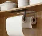Paper Towel Holder Hanger Rack Kitchen Organizer Under Cabinet Cup Black