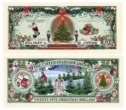 1000 TOTAL - Christmas Tree Holiday Santa $25 Dollar Novelty Money Gift Bills