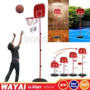 170cm Kids Basketball Hoop Net And Stand System Ring Backboard Height Adjustable