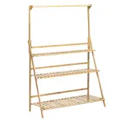 Cooper & Co. Anori 3 Tier Natural Indoor Bamboo Plant Stand w/ Hanging Bar 143cm