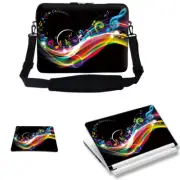 15.6" Laptop Computer Bag Case w Shoulder Strap & Matching Skin Mouse Pad 2704