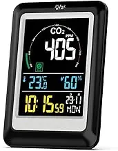 Air Quality Monitor, 5 in 1 Air Quality Monitor CO2 Meter Real-time Dectect Carbon Dioxide Meter Digital Temperature Humidity Detector for Living Rooms, Kitchens, basements, Offices