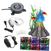 Aquarium Volcano Ornament Kit Air Bubbler Decorations for Fish Tank Aquarium