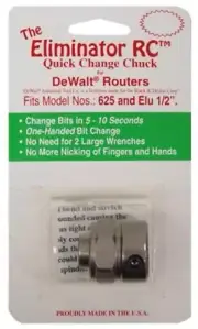 SHA0102 The Eliminator RC Quick Change Chuck - DeWalt Routers 625 & Elu 1/2"