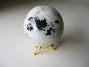 Rainbow Moonstone 6.1cm 317g Crystal Ball Orb Sphere on Gold Metal Stand BRM006