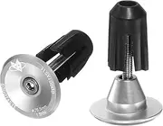 uxcell Bar End Plugs Aluminum Handlebar End Caps Bike Plugs Expanding Locking for MTB Road BMX Fixed Gear Bike, Silver
