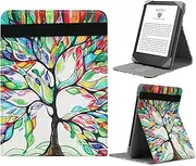 [LIUDENWIN] Universal Case for 6-inch Kobo Clara HD/Kobo Clara 2E/Kobo Nia/Pocketbook Basic 4/Touch Lux 5 Leather Stand Cover Compatible 6'' Pocketbook/Tolino E-Book Reader, Tree