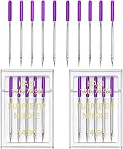 YICBOR Sewing Machine Needles, Universal Regular Point Flat Shank Sewing Needles HAX1 130/705H Compatible with Singer, Brother, Janome, Pfaff and Other Brand Sewing Machine (Purple Size 14-2pack)