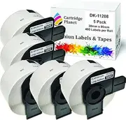 Cartridge Planet 5 Pack Compatible Label Roll for Brother DK-11208 DK11208 38mm x 90mm 400 Labels per Roll for Brother QL1050 QL1050N QL1060N QL1100 QL1110NWB QL500 QL550 QL570 QL580N QL650TD QL700 QL720NW QL800 QL810W QL820NWB Label Printer
