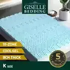 Giselle Bedding Memory Foam Topper 8cm King Mattress 11-Zone Cool Gel Bamboo