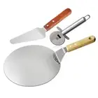 Baking Tools Three-piece Pizza Set Wooden Handle Round Spatula