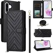 Compatible with Samsung Galaxy A23 / M23 / F23 Cover,Flip Kickstand Double Card Slot Wallet Case Black