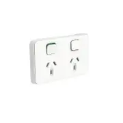 Clipsal Iconic Series Cover Frame - 2 Switches & 2 Sockets - 10 A - Horizontal - Vivid White - 3025C-VW