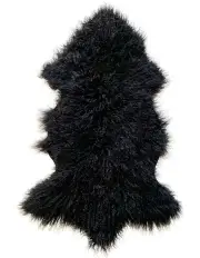 [Naturally Sheepskins] Long Wool Mongolian Sheepskin Rug in Black