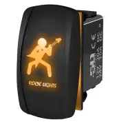 12V Rocker Switch "Rock Lights" Guitar Dude Marine UTV RZR Maverick Teryx ORANGE