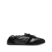[3juin] 3juin Olly Elastic-top Lace-up Flats 36 IT BLACK