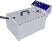 TAIMIKO Electric Deep Fryer Commercial Stainless Steel Tank With Lid Easy Clean Home and Commercial Use Countertop Kitchen Fat Fryer Frying Machine for French Fries (Single Tank,6L)