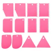 12 Pcs Plastic Clay Scraper, 2 Set Pottery Tools Soft Scraper, Pink