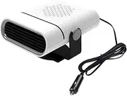 Portable Car Heater, 12/24V Fast Defrosting 360°Adjustable Automobile Windscreen Defogger, Dual Use Low Noise Automobile Warmer for Winter (12V, White)