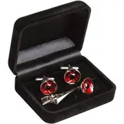 anzac Poppy Recollections Tie Bar & Cufflink Set POPPY REMEMBRANCE