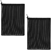 2 Packs Pump Barrier Bag Pond Pump Filter Bag 12.2x15.9inch Pond Pump Mesh Bag Black Media Bag Pond Mesh Pump Filter Bag with Drawstring for Pond Biological Filters Aquarium Filtration