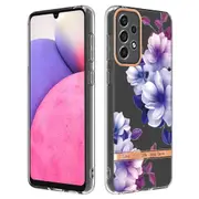 Electroplating Imd Iml Tpu Case Non-yellowing Transparent Base Flower Patterns Phone Cover For Samsung Galaxy A33 5g