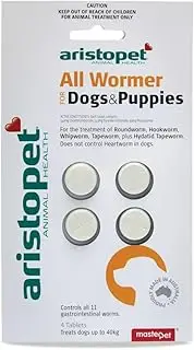 All Wormer Tablets for Dogs & Puppies 10kg - 4 Tabs (Aristopet)