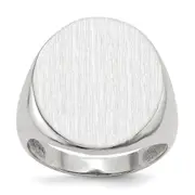 14k White Gold 20.5x17.0mm Closed Back Men's Signet Ring