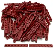 Lego 100 New Dark Red Plates 1 x 8 Stud Pieces