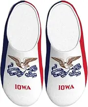 [EdWal] Iowa state flag print Winter Warm Slippers Indoor Anti-skid Plush Slippers Relaxing at Home for Women Men