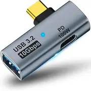 DUOBAGMA 2 in 1 USB C to USB 3.2 OTG Adapter with PD 100W Charging, 10Gbps USB OTG Adapter, for Laptop/Tablet/Phone, Camera, U Disk, Keyboard, Mouse