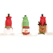 Christmas Ornaments Wine Bottle Cover Bag Drawstring Cute Santa Claus Seasonal Decorations