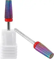 Bestgle 2 Pcs 5 in 1 Tapered Shape Nail Drill Bits 3/32 Inch Shank Professional Tungsten Steel Taper Nail Bit Nail E File Bits Set Fast Remove Acrylic or Hard Gel Tools