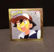 POKEMON SERIES 1 RARE GOLD ASH R17 STICKER 1999 NINTENDO ARTBOX