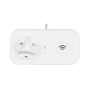 Wireless Charging Dock Charging Station for Multiple Devices Fast Wireless Charging Stand Compatible with Micro Lightning Type-C white