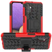Samsung Galaxy A32 5G Case, Shockproof Heavy Duty Tough Kickstand Protective Rugged Case Cover (Red)