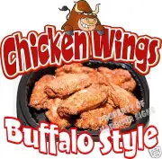 Chicken Wings Buffalo Style 14" Decal Concession Restaurant Food Truck Sticker