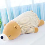 Super Cute Giant Sleeping Polar Bear with clothes Large Plush Toy 105cm Brown