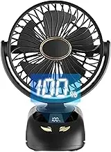 Clip Fan - Clip Fan for Bed,Digital Display, Fan with Clip, Portable, with Clip Desktop, Outdoor, Bed, Stroller